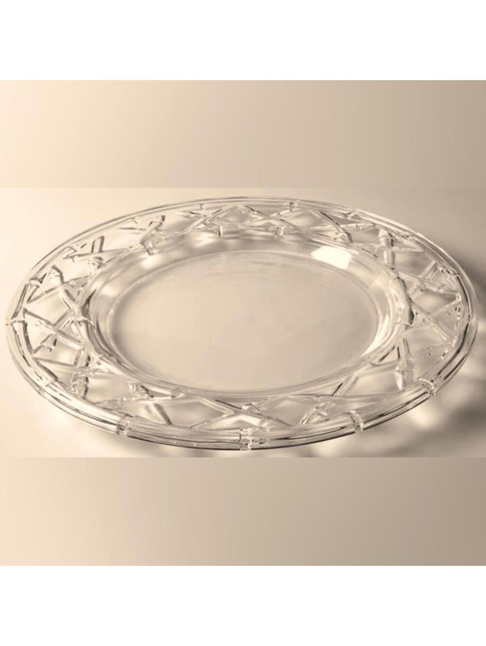 Vintage Tiffany & Co Crystal Bamboo 12" Round Platter